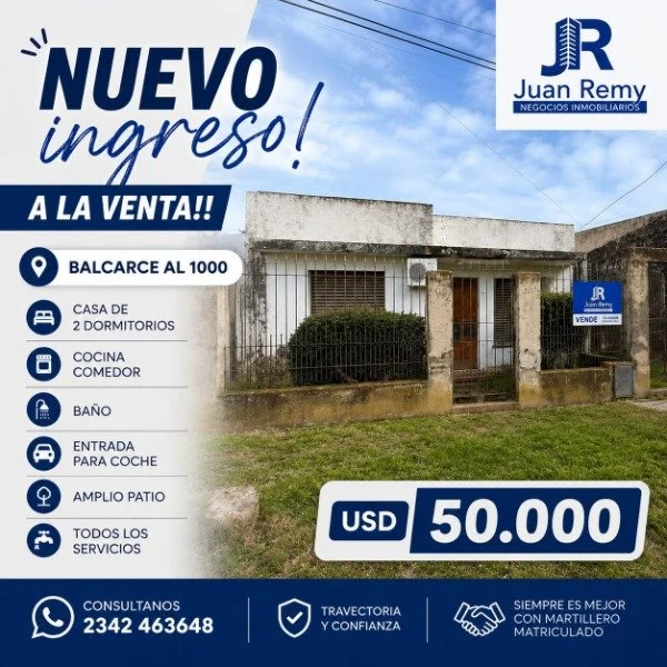 CASA EN VENTA BALCARCE AL 1000