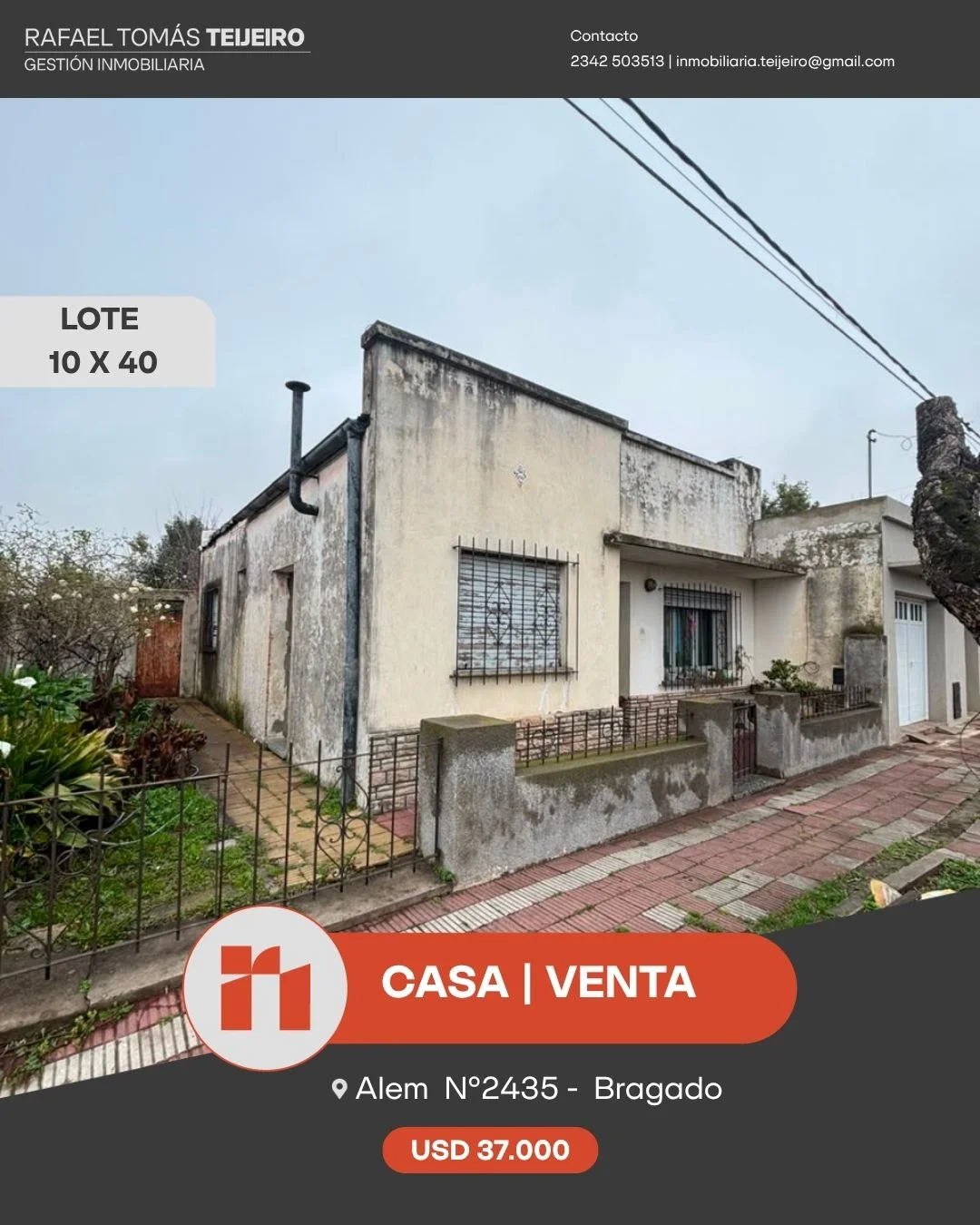 VENTA | CASA PARA RECICLAR SOBRE AMPLIO LOTE