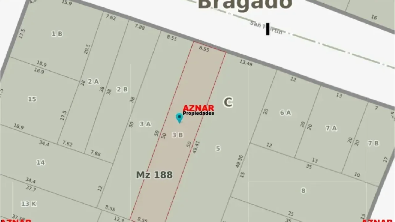 Terreno en venta en San Martín Nº 541 e/ Constantino y Quenard
