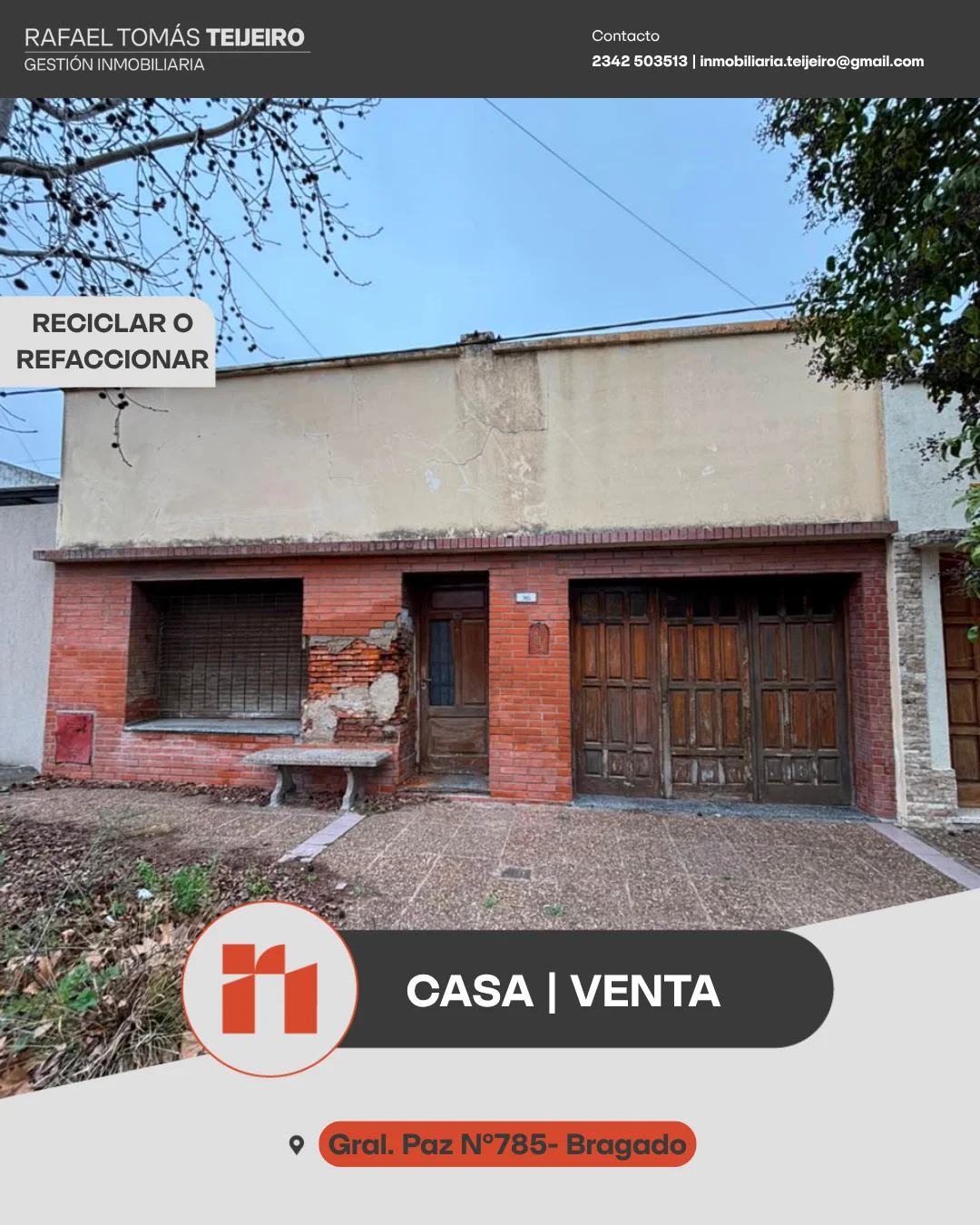 VENTA | CASA A RECICLAR O REFACCIONAR