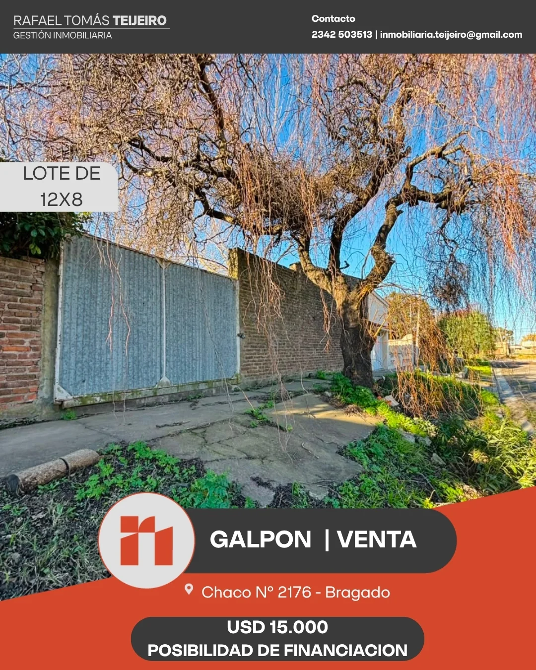 VENTA | GALPON SEMI CUBIERTO. FINANCIACION