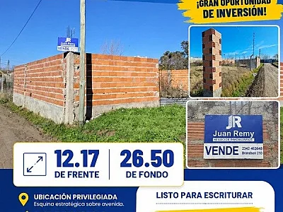TERRENO EN ARTURO ILLIA Y SANTA FE