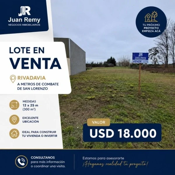 TERRENO EN RIVADAVIA Y COMBATE DE SAN LORENZO