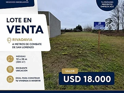 TERRENO EN RIVADAVIA Y COMBATE DE SAN LORENZO