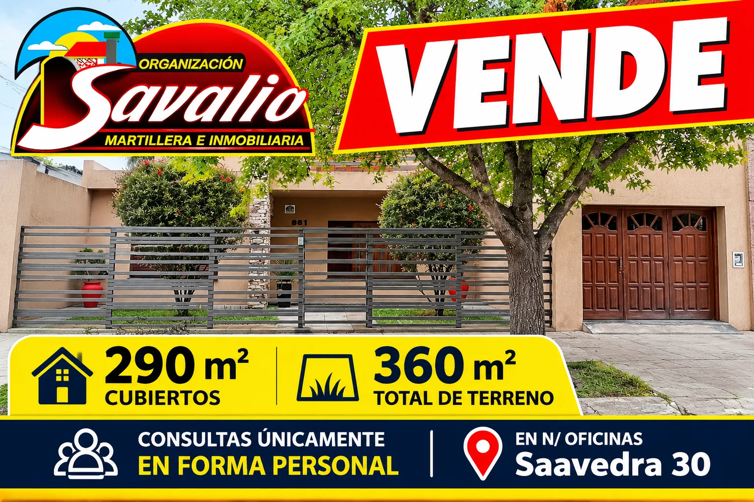 BRAGADO - VENTA - UNA EXCELENTE PROPIEDAD EN INMEJORABLE ESTADO. CONSTRUCCION DE 12 AÑOS - REGIA UBICACION- 290 M2 CUBIERTOS - 360 M2 DE TERRENO. CONSULTAS Y VALORES PERSONALMENTE EN SAAVEDRA 30 - BRAGADO