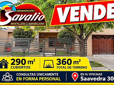 BRAGADO - VENTA - UNA EXCELENTE PROPIEDAD EN INMEJORABLE ESTADO. CONSTRUCCION DE 12 AÑOS - REGIA UBICACION- 290 M2 CUBIERTOS - 360 M2 DE TERRENO. CONSULTAS Y VALORES PERSONALMENTE EN SAAVEDRA 30 - BRAGADO