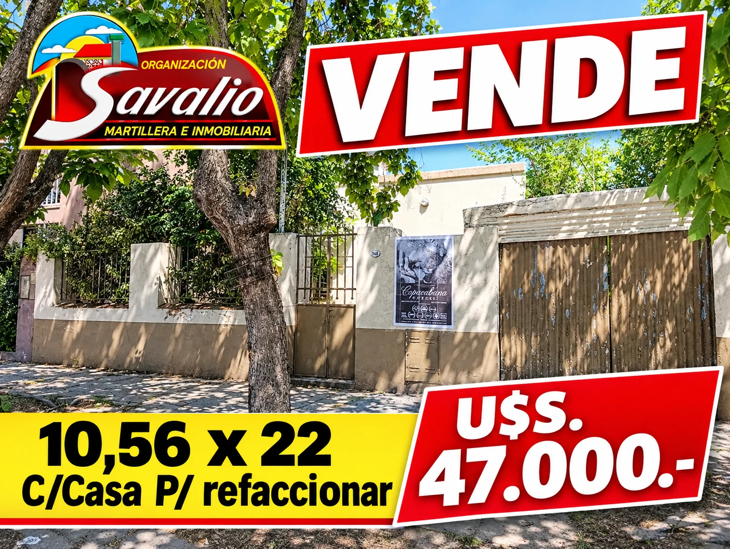 BRAGADO - VENTA - U$S. 47.000.- BALCARCE 268 - HERMOSA UBICACION - TERRENO 10,68 X 22,50 - TODOS LOS SERVICIOS. CONSULTAS SAAVEDRA 30 - BRAGADO.