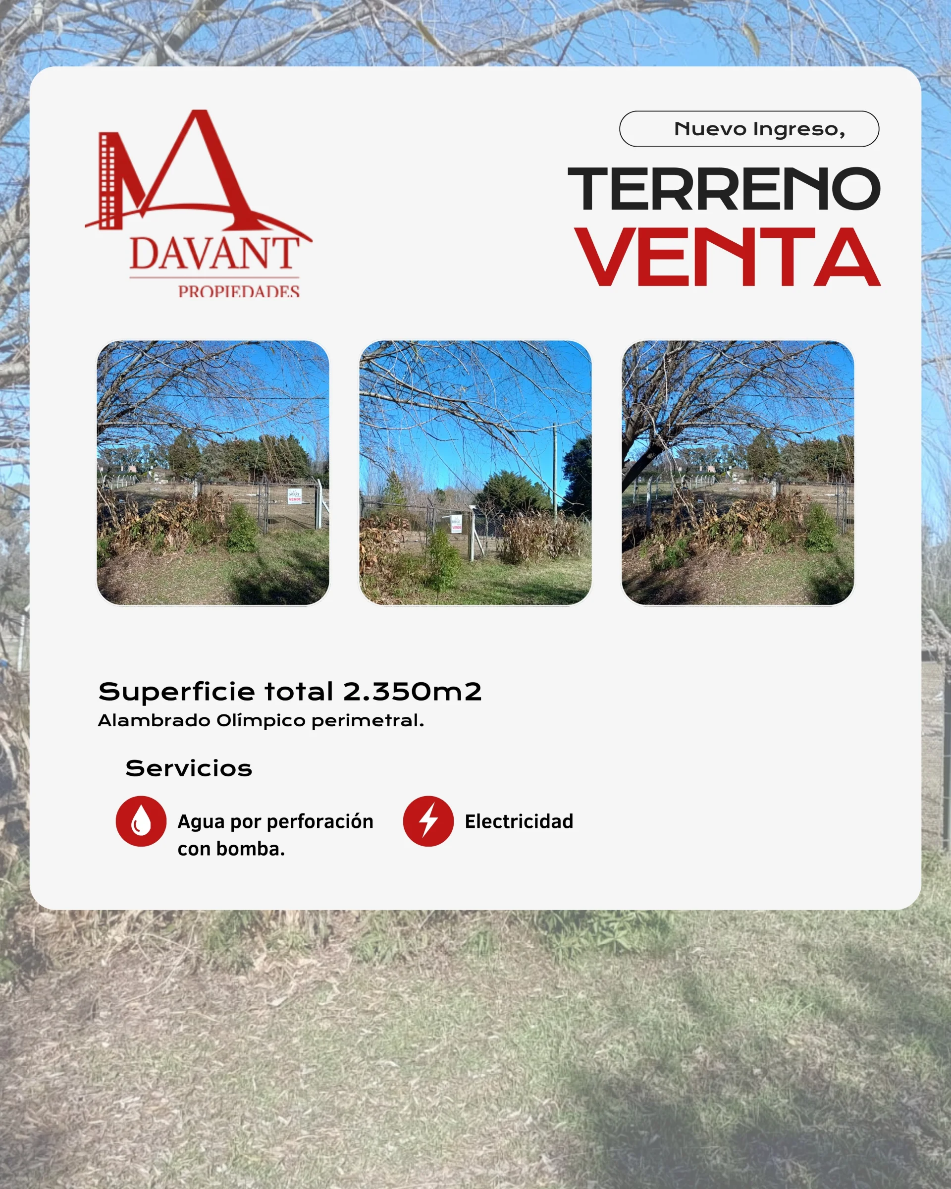 TERRENO EN VENTA. RIO DE LA PLATA 225